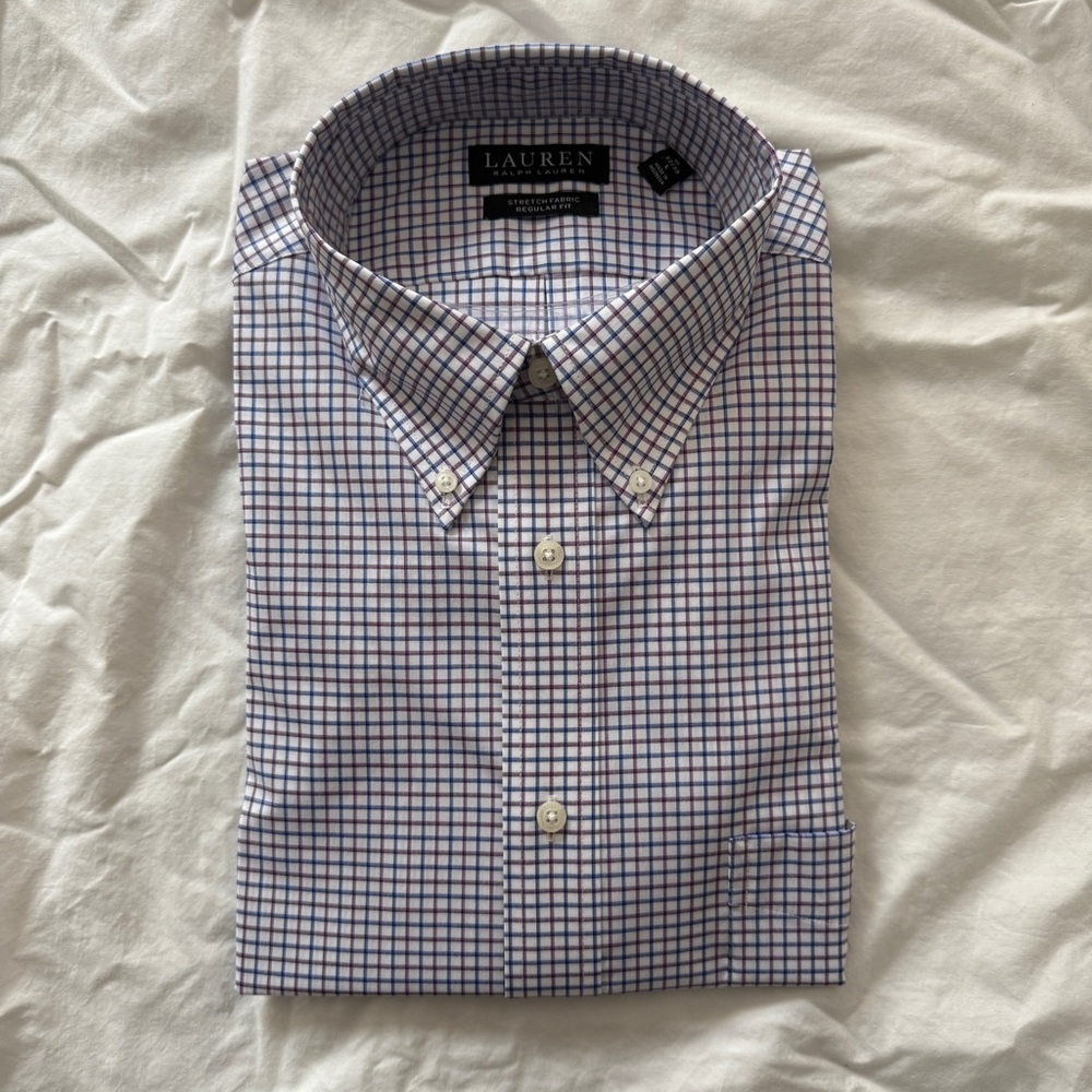 Ralph Lauren Button Up Shirt Stretch Fabric Regular Fit L 32/33 - 16 NWT